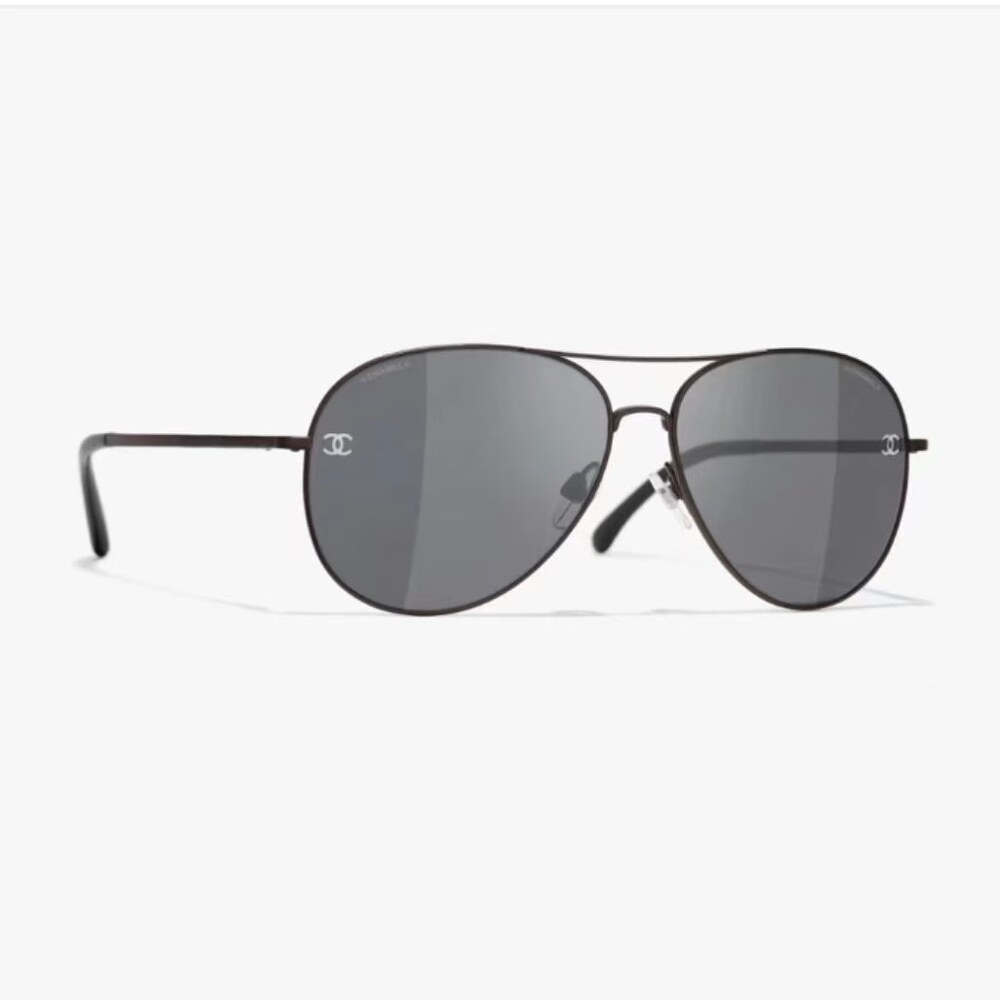 Chanel Black Aviator Sunglasses - Picture 3 of 4